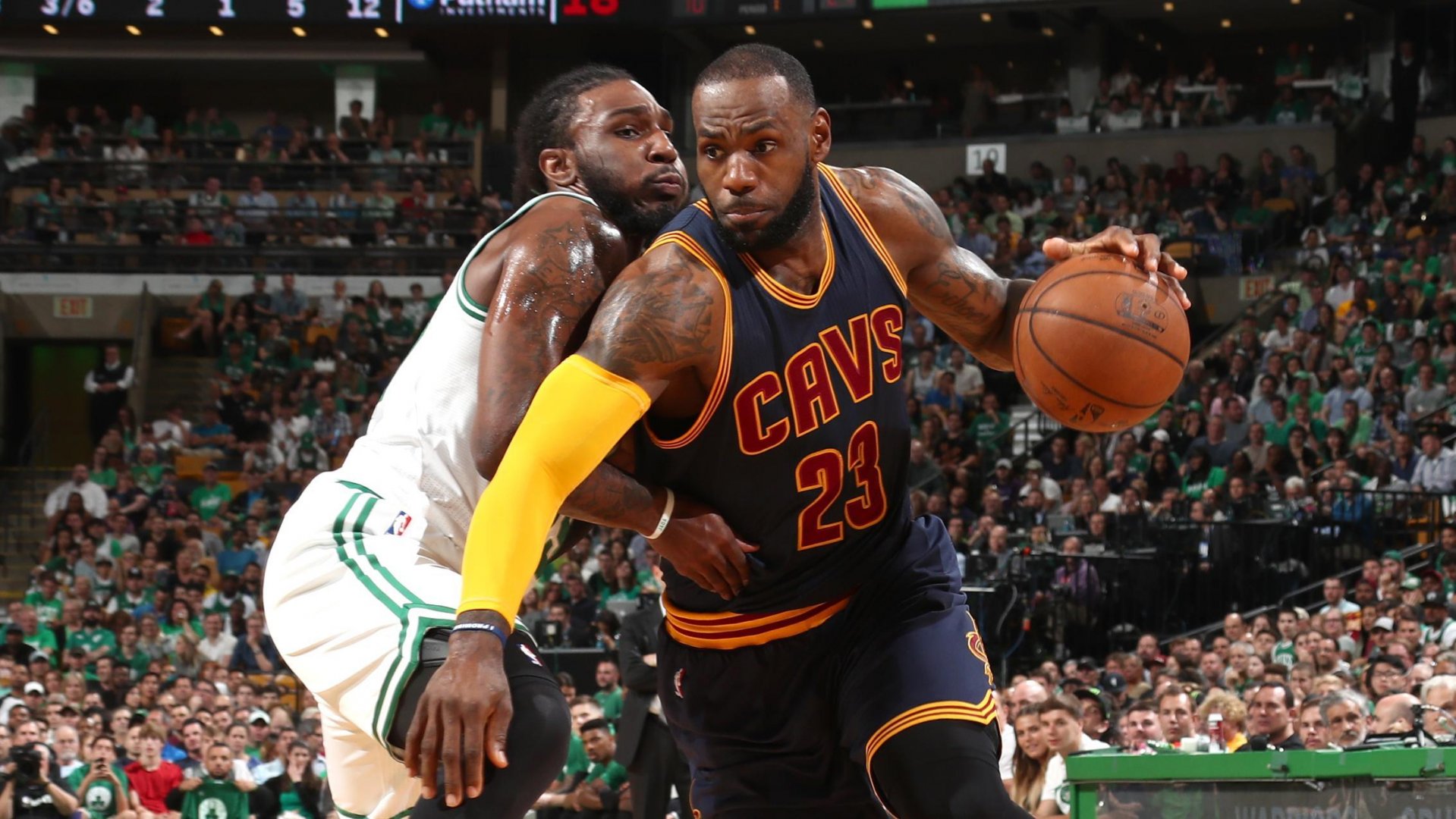 LeBron James playing for the Cleveland Cavaliers in the 2012 Eastern Conference Finals against the Celtics