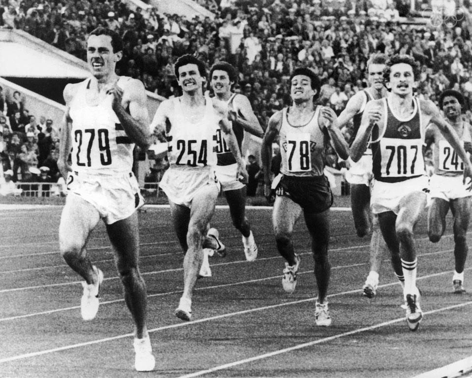 Steve Ovett winning the 800 metres at the 1980 Summer Olympics in Moscow