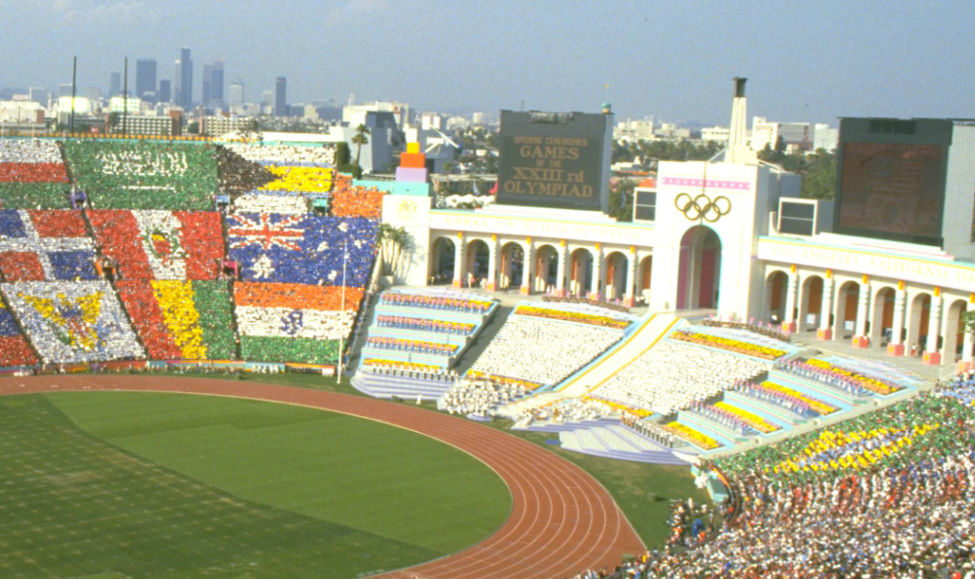 Los Angeles Memorial Coliseum where the 3000 metre race was held at the 1984 Olympics