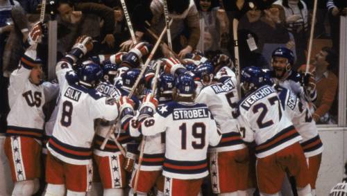 US Men's Ice Hockey team at the 1980 Winter Olympics in Lake Placid