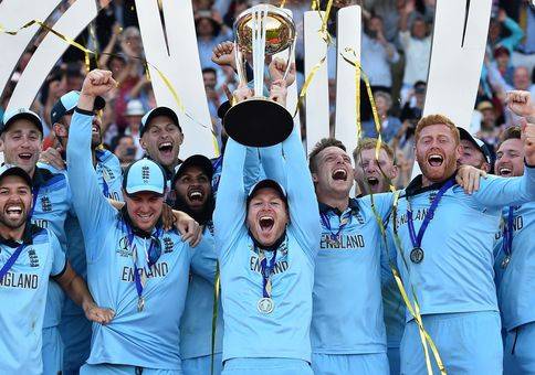 English Cricket Team celebrate winning the Cricket World Cup 2019