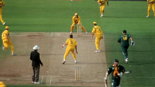 Australian Cricket team in the 1999 World Cup Semi Final against South Africa