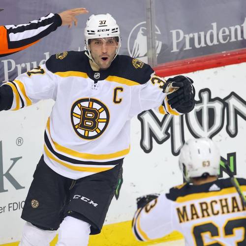 Patrice Bergeron for the Boston Bruins