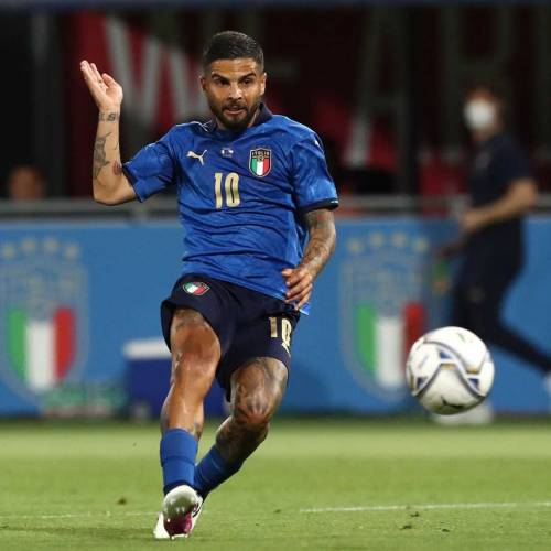 Lorenzo Insigne playing for the Italian National Football team