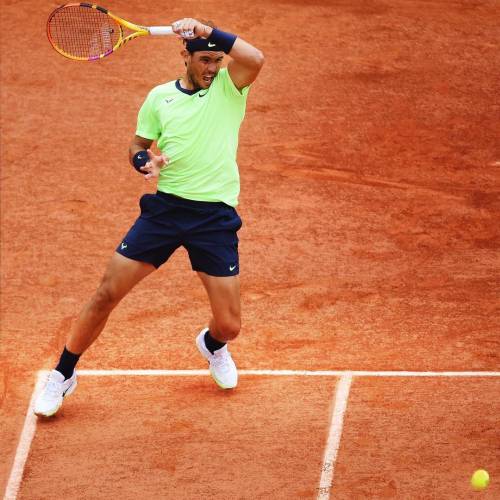 Rafa Nadal playing in the French Open