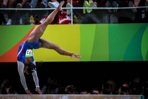 Simone Biles in the Balance Beam event at the 2016 Summer Olympics