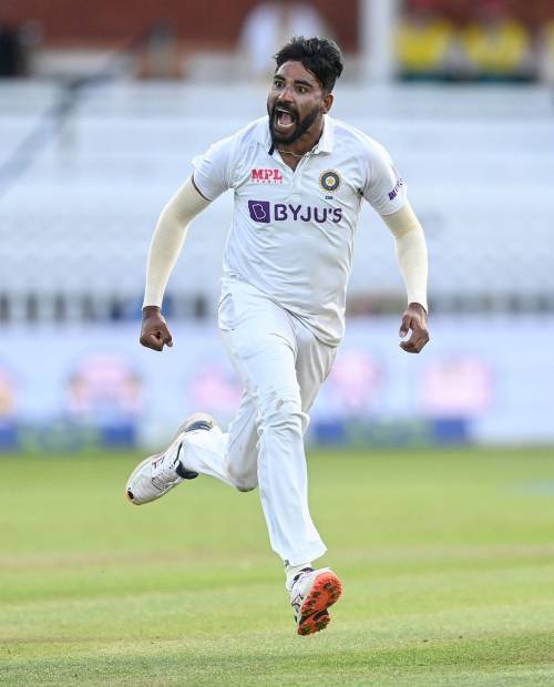 Mohammed Siraj for the Indian Cricket Team