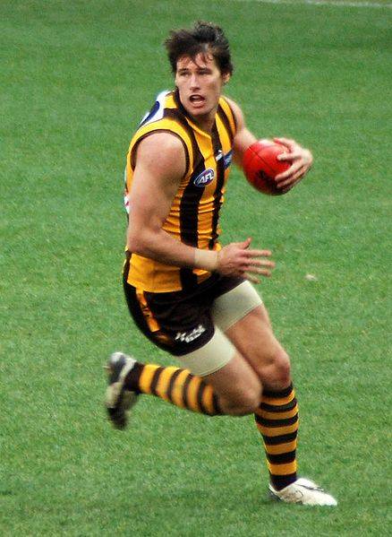 Robert Campbell playing for Hawthorn on 5 August 2008