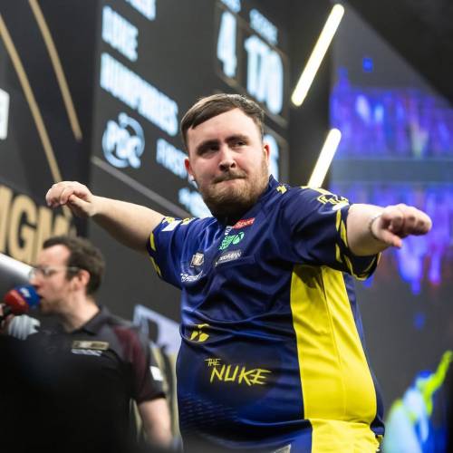 Luke Littler Luke Littler in action at the BetMGM Premier League