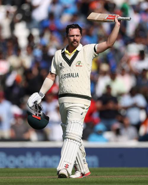 Travis Head Travis Head celebrating after scoring a century in World Test Championship 2023