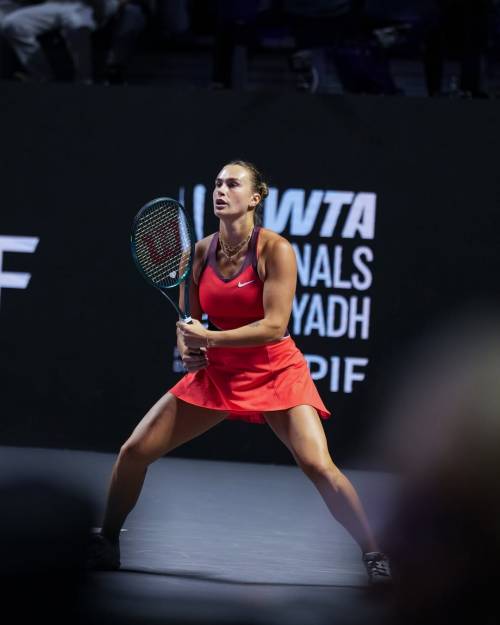 Aryna Sabalenka in action at the WTA Finals