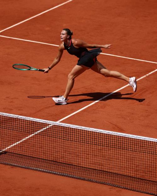 Aryna Sabalenka in action in the 2026 Roland Garros