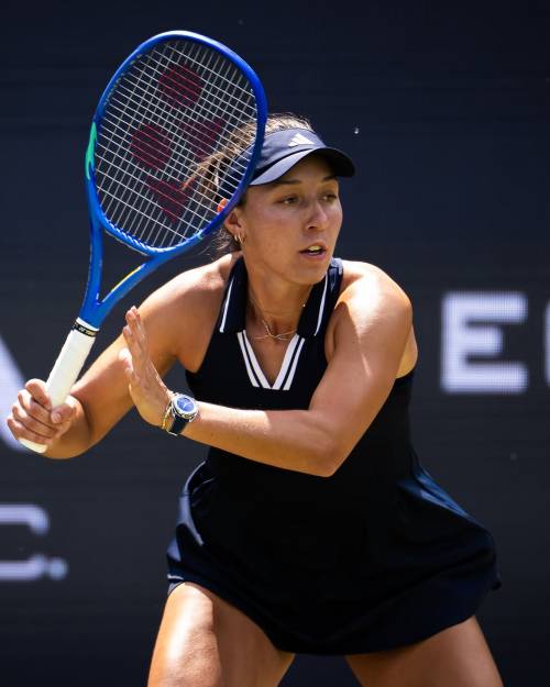 Jessica Pegula in action at the 2026 Berlin Tennis Open